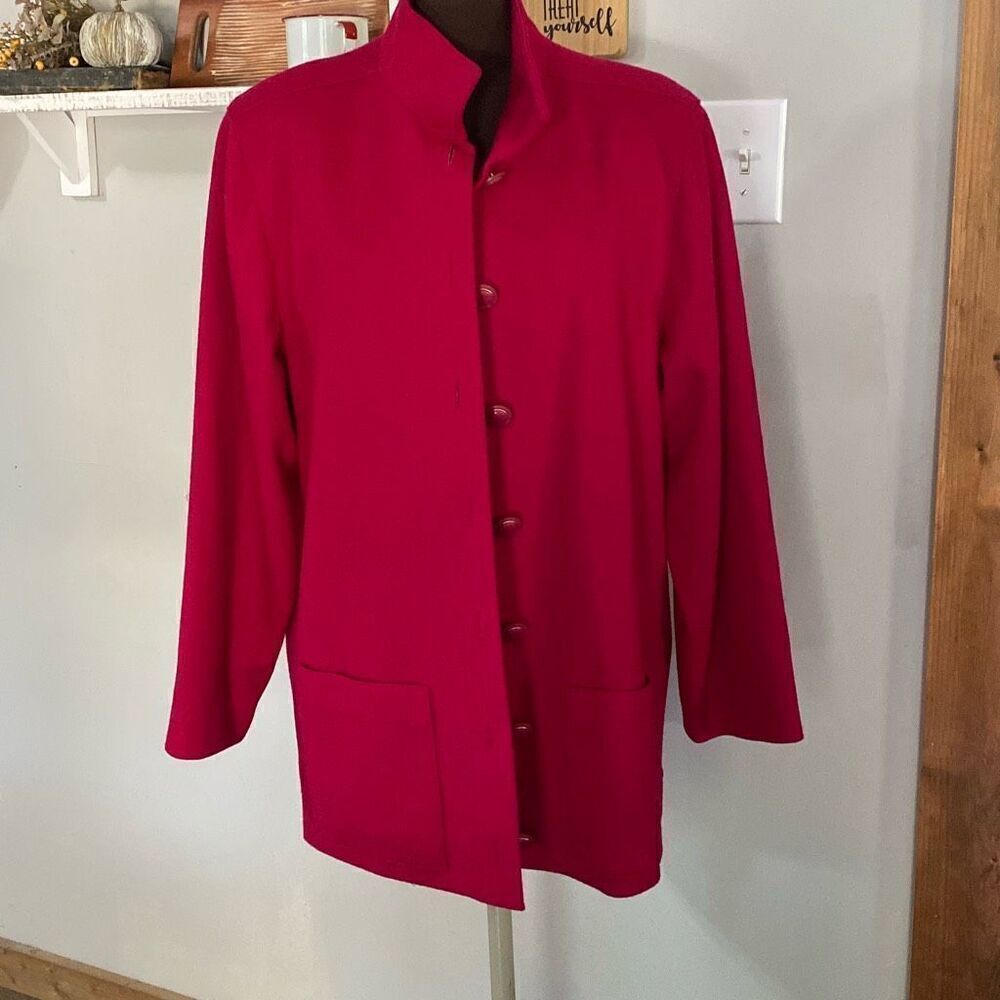 Bleyle vintage 100%‎ wool red coat women’s size 12 warm winter 80’s